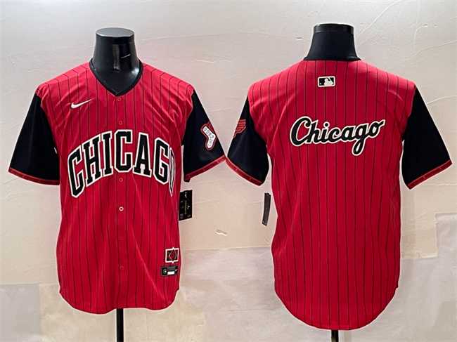 Men%27s Chicago White Sox Team Big Logo Red Black 2025 City Connect Limited Stitched Jersey